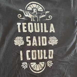 Black Tee with Tequila Graphic